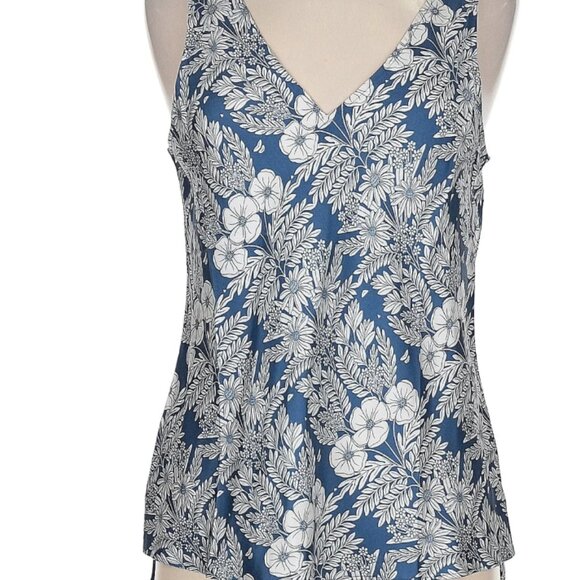 Abigail Borg J. CREW‎ Silk Blue Floral Slip Top AND Skirt Women's Size 6 SET - Picture 2 of 10
